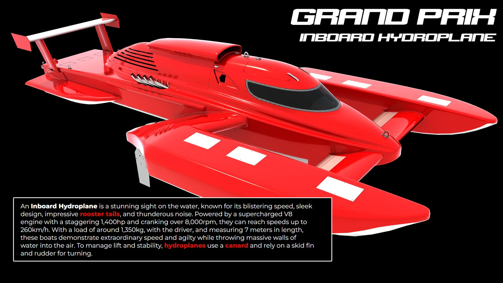 Grand Prix hydroplane in Tunnel Boat Terror